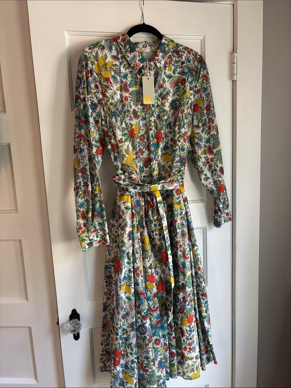 Boden Multicolor Floral Long-Sleeve Shirtdress